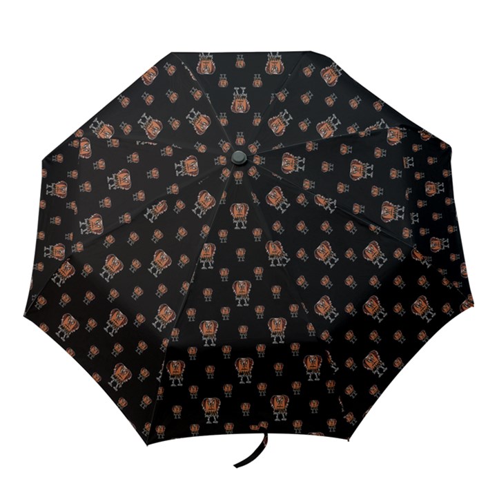 Funny Ugly Bird Drawing Print Pattern Folding Umbrellas