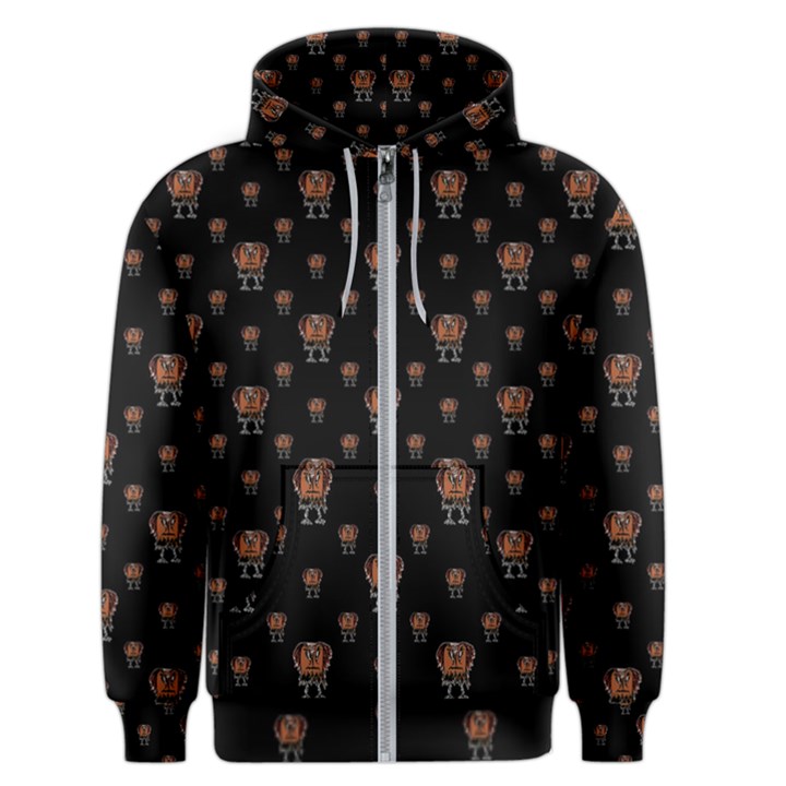 Funny Ugly Bird Drawing Print Pattern Men s Zipper Hoodie