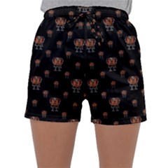 Funny Ugly Bird Drawing Print Pattern Sleepwear Shorts