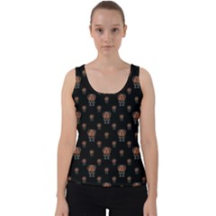 Funny Ugly Bird Drawing Print Pattern Velvet Tank Top