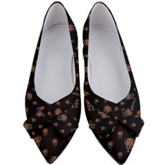 Funny Ugly Bird Drawing Print Pattern Women s Bow Heels