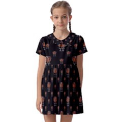 Funny Ugly Bird Drawing Print Pattern Kids  Asymmetric Collar Dress by dflcprintsclothing