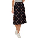 Funny Ugly Bird Drawing Print Pattern Midi Panel Skirt View1