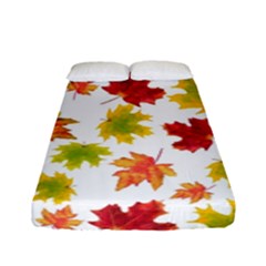 Bright Autumn Leaves Fitted Sheet (full/ Double Size) by SychEva