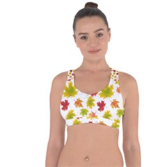 Bright Autumn Leaves Cross String Back Sports Bra by SychEva