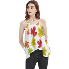 Bright Autumn Leaves Flowy Camisole Tank Top by SychEva