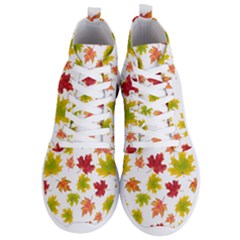 Bright Autumn Leaves Men s Lightweight High Top Sneakers by SychEva