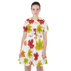 Bright Autumn Leaves Sailor Dress by SychEva