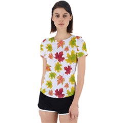 Bright Autumn Leaves Back Cut Out Sport Tee by SychEva