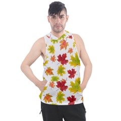 Bright Autumn Leaves Men s Sleeveless Hoodie by SychEva