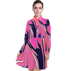 Painted Marble Long Sleeve Chiffon Shirt Dress by 3cl3ctix