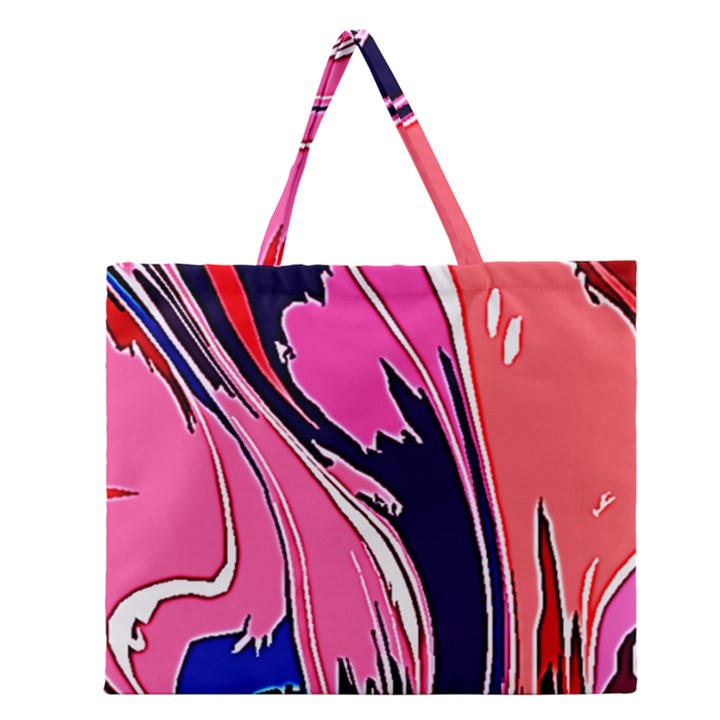 Painted Marble Zipper Large Tote Bag