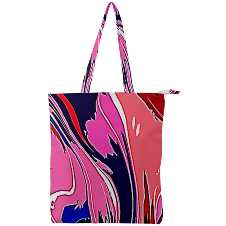 Painted Marble Double Zip Up Tote Bag