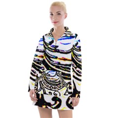 Faux Baroque Print Women s Long Sleeve Casual Dress by 3cl3ctix