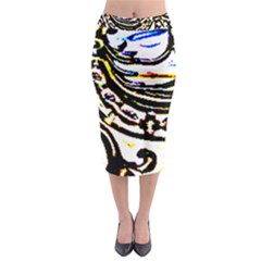 Faux Baroque Print Midi Pencil Skirt by 3cl3ctix