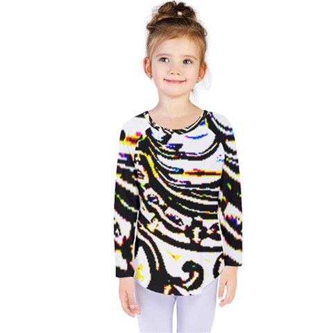 Faux Baroque Print Kids  Long Sleeve Tee by 3cl3ctix