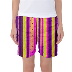 Warped Stripy Dots Women s Basketball Shorts by essentialimage365