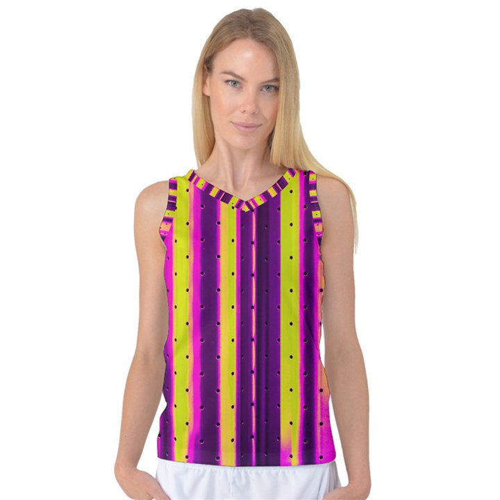 Warped Stripy Dots Women s Basketball Tank Top