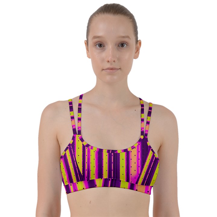 Warped Stripy Dots Line Them Up Sports Bra