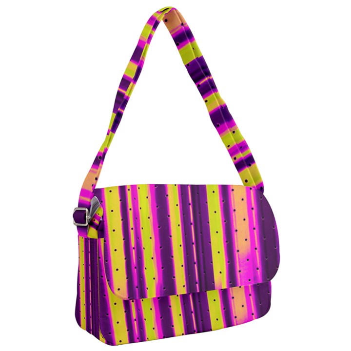 Warped Stripy Dots Courier Bag