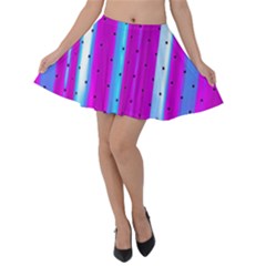 Warped Stripy Dots Velvet Skater Skirt by essentialimage365