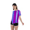 Warped Stripy Dots Asymmetrical Short Sleeve Sports Tee View2