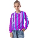 Warped Stripy Dots Kids  Long Sleeve Tee with Frill  View1