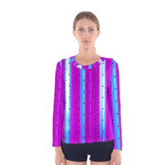 Warped Stripy Dots Women s Long Sleeve Tee