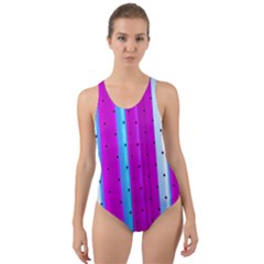 Warped Stripy Dots Cut-out Back One Piece Swimsuit by essentialimage365