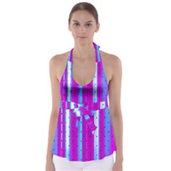 Warped Stripy Dots Babydoll Tankini Top by essentialimage365