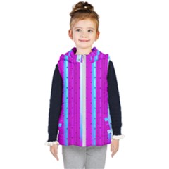 Warped Stripy Dots Kids  Hooded Puffer Vest