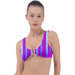 Warped Stripy Dots Ring Detail Bikini Top by essentialimage365