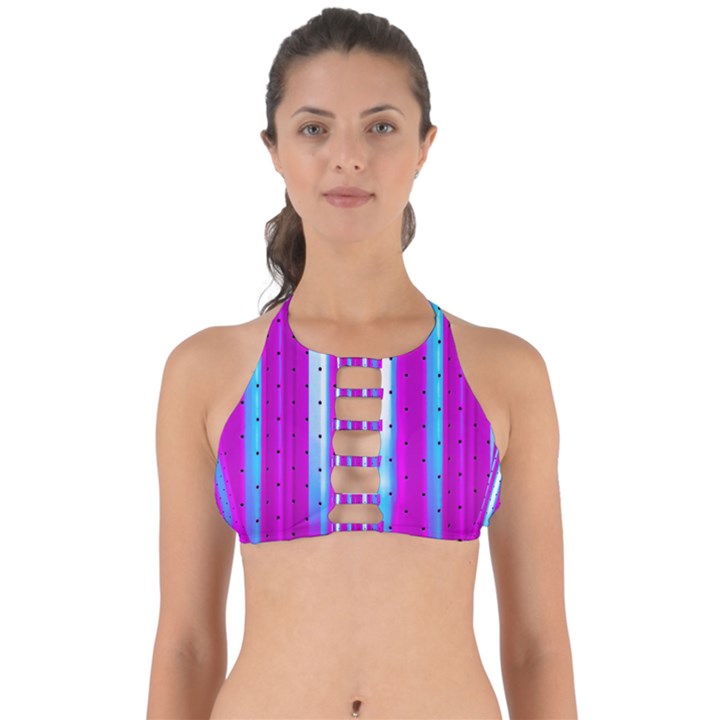 Warped Stripy Dots Perfectly Cut Out Bikini Top