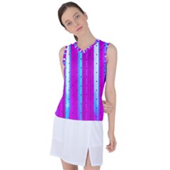 Warped Stripy Dots Women s Sleeveless Sports Top by essentialimage365