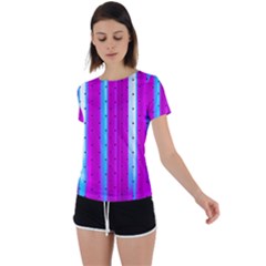 Warped Stripy Dots Back Circle Cutout Sports Tee by essentialimage365