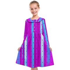 Warped Stripy Dots Kids  Midi Sailor Dress by essentialimage365