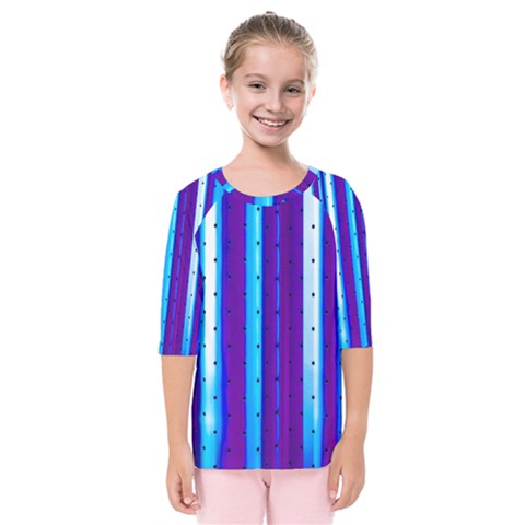 Warped Stripy Dots Kids  Quarter Sleeve Raglan Tee by essentialimage365