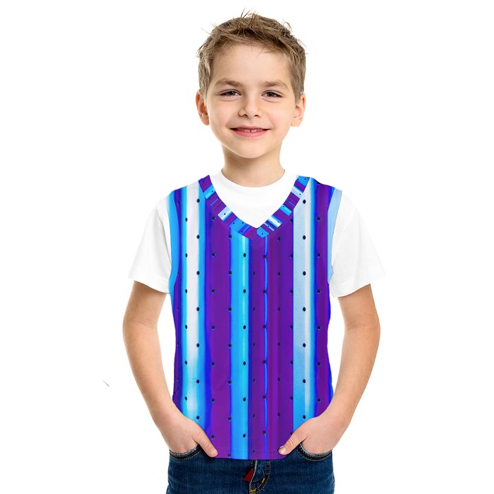 Warped Stripy Dots Kids  Basketball Tank Top