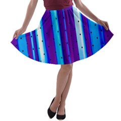 Warped Stripy Dots A-line Skater Skirt