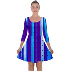 Warped Stripy Dots Quarter Sleeve Skater Dress by essentialimage365