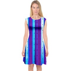 Warped Stripy Dots Capsleeve Midi Dress by essentialimage365