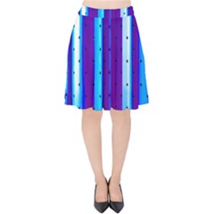 Warped Stripy Dots Velvet High Waist Skirt by essentialimage365