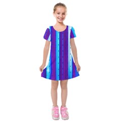 Warped Stripy Dots Kids  Short Sleeve Velvet Dress by essentialimage365