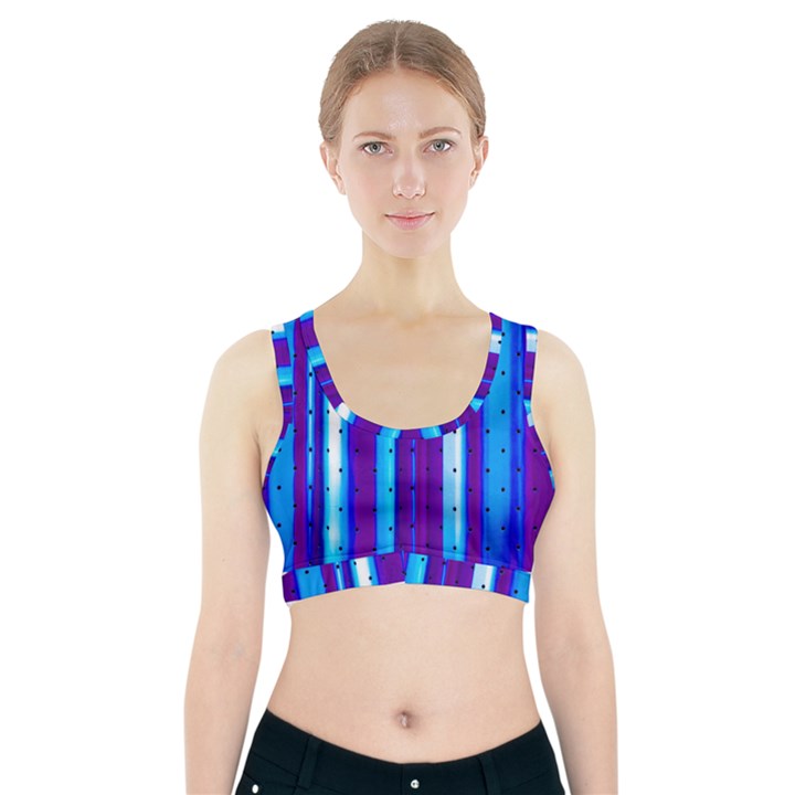 Warped Stripy Dots Sports Bra With Pocket