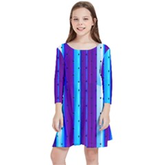 Warped Stripy Dots Kids  Quarter Sleeve Skater Dress by essentialimage365