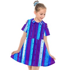 Warped Stripy Dots Kids  Short Sleeve Shirt Dress by essentialimage365