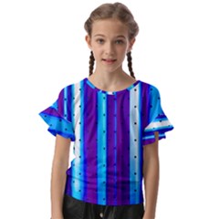 Warped Stripy Dots Kids  Cut Out Flutter Sleeves by essentialimage365