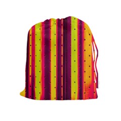 Warped Stripy Dots Drawstring Pouch (xl) by essentialimage365