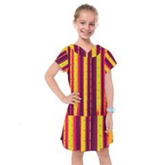 Warped Stripy Dots Kids  Drop Waist Dress by essentialimage365