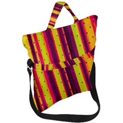 Warped Stripy Dots Fold Over Handle Tote Bag by essentialimage365